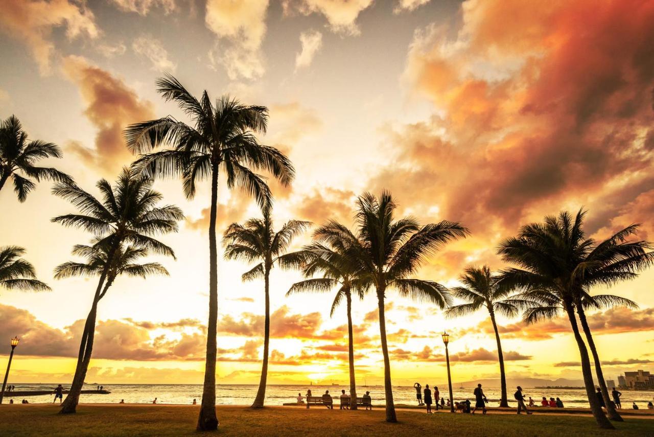 ホノルルAqua Palms Waikiki Ocean View Lanai Parking Includedアパートメント エクステリア 写真